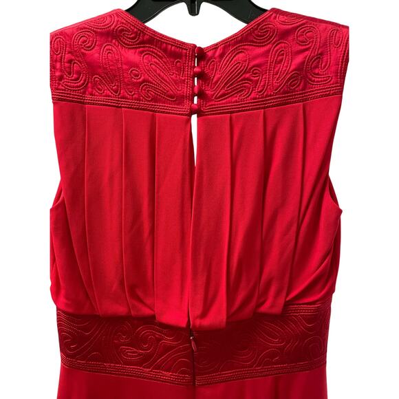 Badgley Mischka Red Silk Dress - Picture 5 of 6